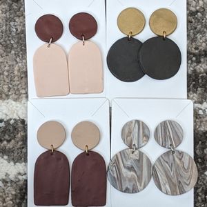 4 Pairs-1 Price Polymer Clay Earrings